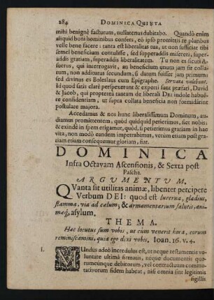 Dominica Infra Octavam Ascensionis, & Sexta post Pascha.