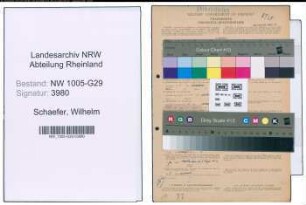 Entnazifizierung Wilhelm Schaefer , geb. 03.09.1895 (Bahnsekretaer)