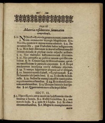 Materia residuorum summatim comprehensa.
