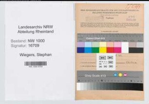 Entnazifizierung Stephan Wiegers, geb. 23.06.1920 (Zollassistent)