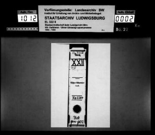 Leitzordner mit Heft XXII, Blatt 5944-6172b