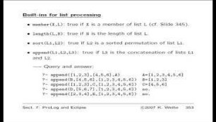 Sect. 7: ProLog and Eclipse