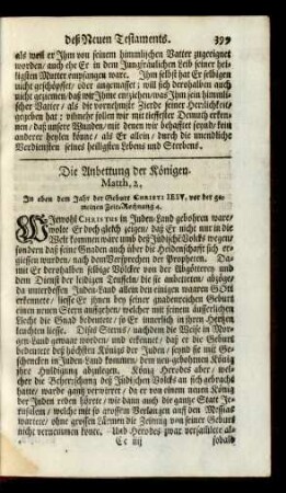 Die Anbettung der Königen. Matth. 2.