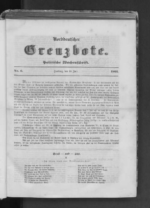 No. 6. Hamburg, den 30. Juni. 1861.