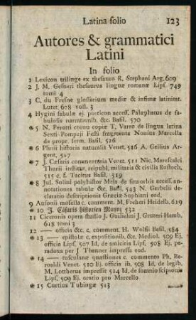 123-136, Autores & grammatici Latini