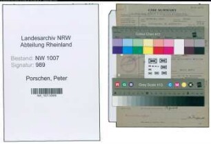 Entnazifizierung Peter Porschen , geb. 16.02.1906 (Werkmeister)