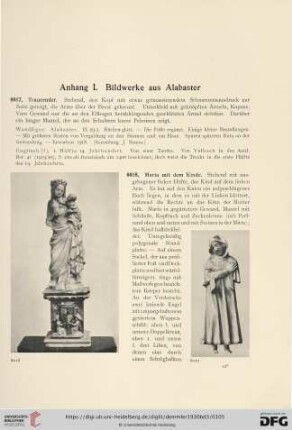 Anhang I: Bildwerke aus Alabaster