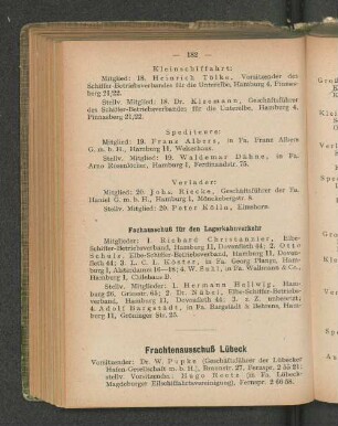 Frachtenausschuß Lübeck