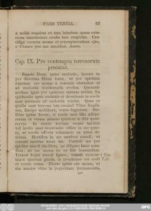 Cap. IX. Pro contemptu terrenorum precatur.
