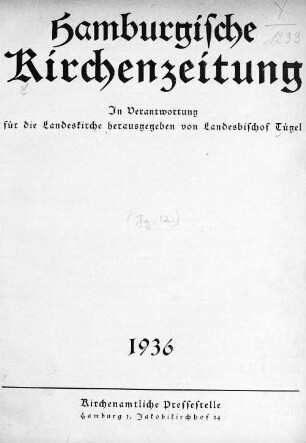12.1936: Hamburgische Kirchenzeitung