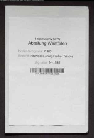 1 Brief von Heinrich Wilhelm von Hoxar