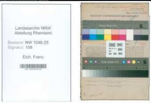 Entnazifizierung Franz Eich , geb. 05.04.1903 (Haendler)