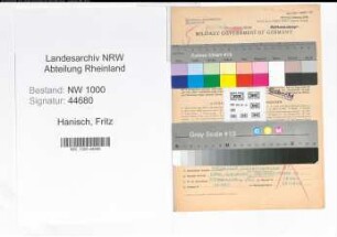 Entnazifizierung Fritz Hanisch, geb. 10.05.1917 (Postinspektor)
