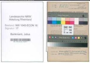 Entnazifizierung Julius Bankmann , geb. 07.09.1889 (Gelderheber)