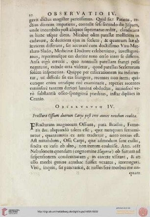 Observatio IV