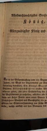 Vorstellungen der Bürger und Einwohner zu Würzburg und Bamberg an Seine Majestät den König Ludwig von Bayern über die Freiheit der Presse und der Landständewahl