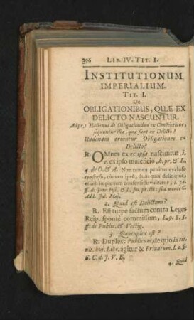 Tit. I. De Obligationibus, Quae Ex Delicto Nascuntur.