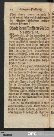 Hertzens-Prüfung nach dem fünften Gebot.