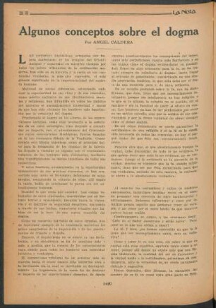 Algunos conceptos sobre el dogma