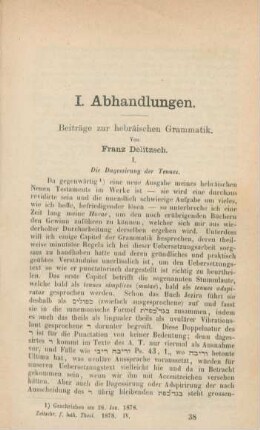 585-590 Beiträge zur hebräischen Grammatik : erster Artikel