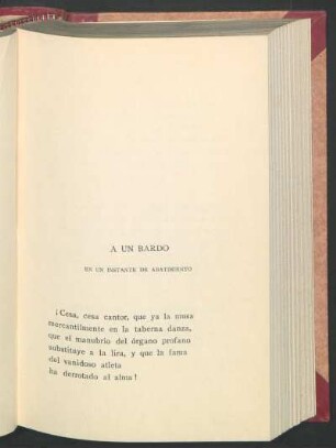 A un bardo : En un instante de abatimiento