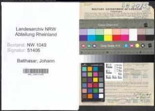 Entnazifizierung Johann Balthasar , geb. 18.07.1887 (Schreiner)