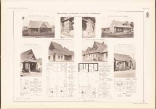 Bauernhäuser, Neumarkt, Poronin: Grundrisse, Ansichten (aus: Das Bauernhaus in Österreich-Ungarn, hrsg.v. Ingenieur- und Architektenverein, 1906)