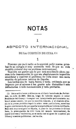 I - Aspecto Internacional De La Cuestión De Cuba