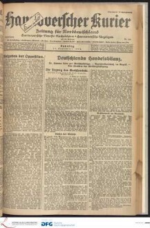 Hannoverscher Kurier : Hannoversches Tageblatt ; Morgenzeitung für Niedersachsen