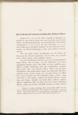 VIII. Die Volkstracht aussereuropäischer Kulturvölker.