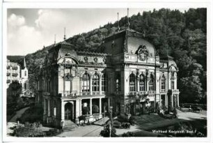 Weltbad Karlsbad. Bad I Kaiserbad (1895) : Karlsbad. Kaiserbad (Bad I, 1893-1895; F. Fellner, H. Helmer; Skulptur K. Wilfert, K. Weitzek) am Park Karl IV