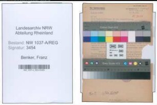 Entnazifizierung Franz Benker , geb. 03.06.1900 (Amtsgerichtsrat)