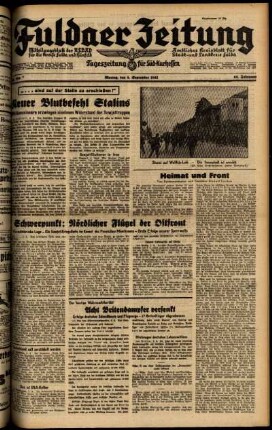 Ausgabe vom Montag, den 08. September 1941.