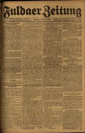 Ausgabe vom Dienstag, den 20. April 1920.