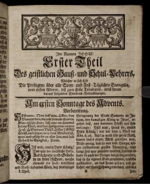 Erster Theil Des geistlichen Hauß- und Schul-Lehrers [...]