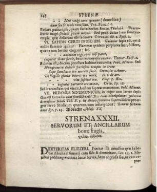 Strena XXXII. Servorum Et Ancillarum