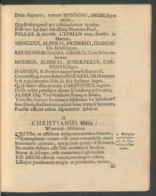 II. Christianus Götze/ Wurcena-Misnicus.