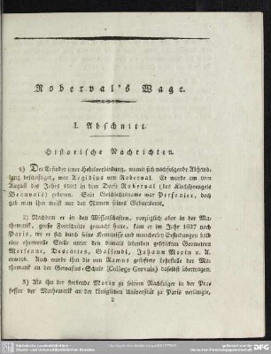 I. Abschnitt. Historische Nachrichten