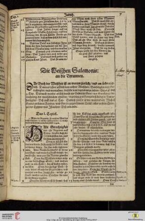 Die Weißheit Salomonis: an die Tyrannen