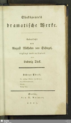 8: Die lustigen Weiber von Windsor. Das Wintermährchen. Othello. König Lear