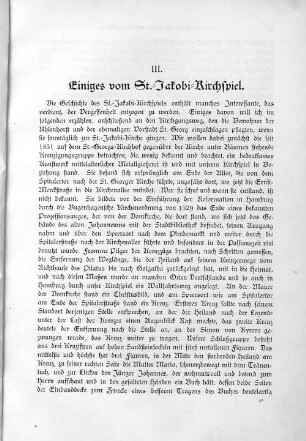 III. Einiges vom St.-Jakobi-Kirchspiel.
