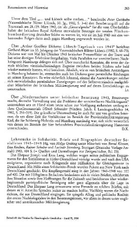 Lehrstücke in Solidarität, Briefe und Biographien deutscher Sozialisten 1945 - 1949, hrsg. von Helga Grebing unter Mitarb. von Bernd Klumm, Eva Kochen, Rainer Schulze, ..., (Quellen und Darstellungen zur Zeitgeschichte, 23) : Stuttgart, Deutsche Verlags-Anstalt, 1983