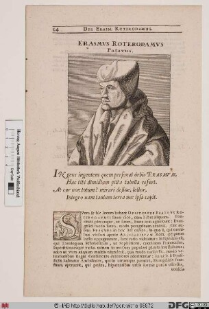 Bildnis Desiderius Erasmus, gen. Erasmus von Rotterdam