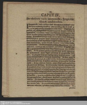 Caput IV. De obesitatis variis incommodis, symptomatibus & conditionibus