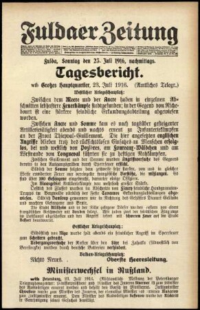 Ausgabe vom Sonntag, den 23. Juli 1916.