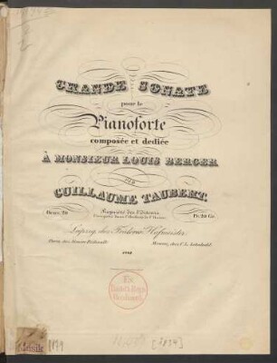 Grande Sonate pour le Pianoforte Oeuv. 20