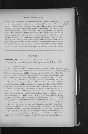 Deutsche Thronrede von 1877.