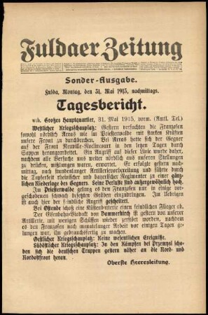 Ausgabe vom Montag, den 31. Mai 1915.