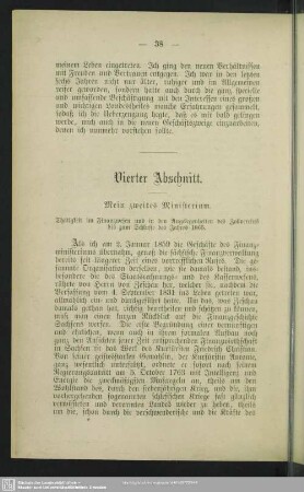 Vierter Abschnitt. Mein zweites Ministerium