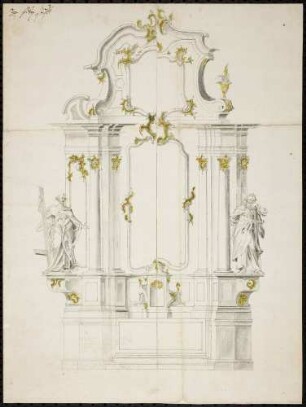2/7 Heydelberg Stiffts, Heydelberg Altar Riß betr. (Rückseite)